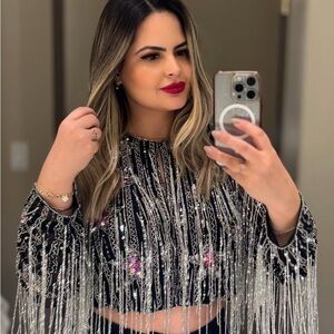 Nasty Gal Black Embellished Crop Jacket